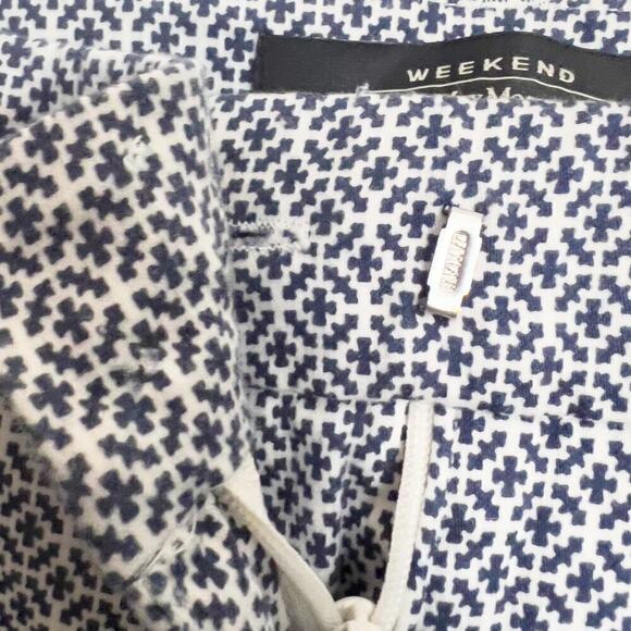 MAX MARA Weekend Cotton Geometric Printed Capri Crop Pants Size 4 Flawed - Picture 7 of 9